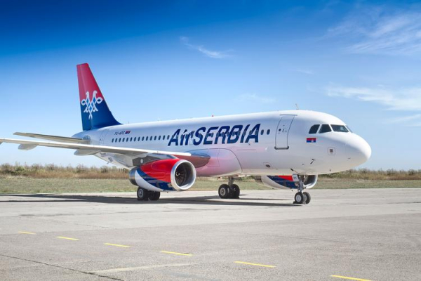 
Третий Airbus A320 национальной авиакомпании Сербии прибыл в Белград
