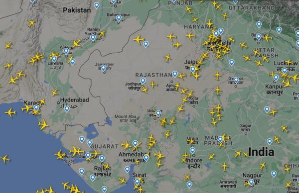 
Из-за плохой погоды A321neo вошел в воздушное пространство Пакистана
