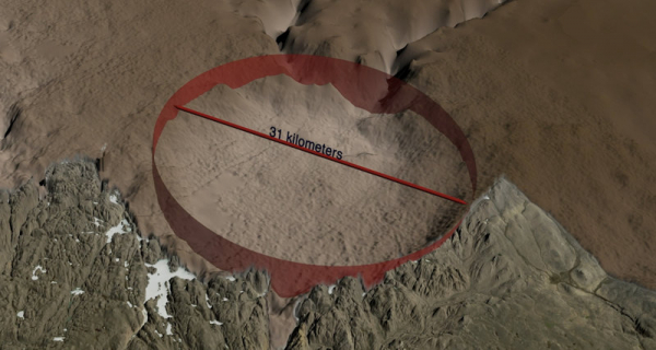 В Гренландии обнаружен крупный метеоритный кратер
