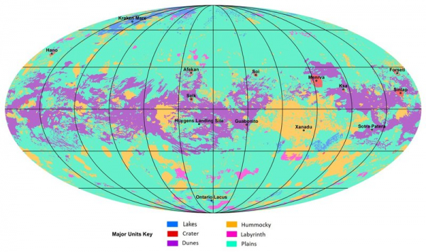 Создана первая глобальная карта Титана