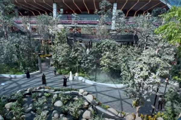
В аэропорту Хамад в Дохе открыли огромный живой сад под куполом
